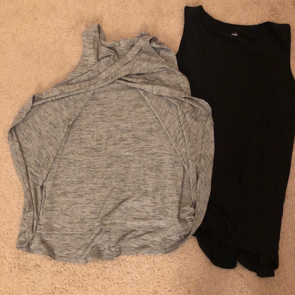 2 nursing shirts black and grey